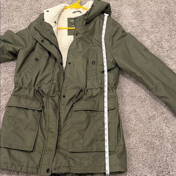 American Eagle Outfitters Women's Green Hooded Bomber Jacket - Picture 8 of 9